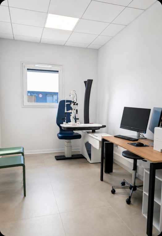 Salle d'examen du centre d'ophtalmologie de Cahors-Sud