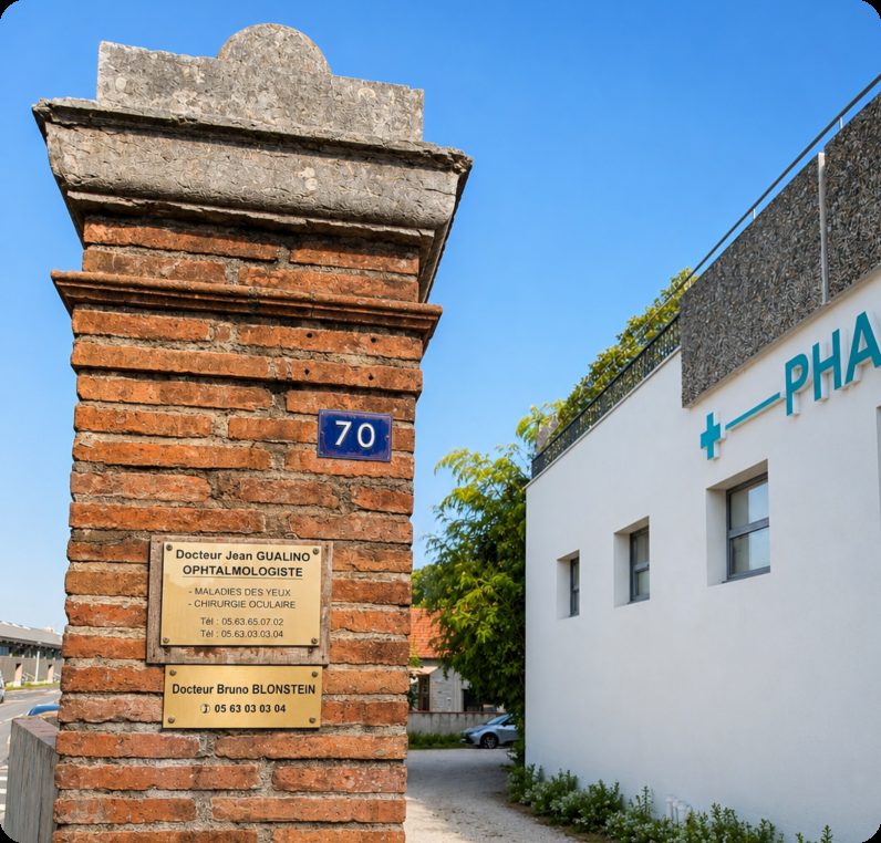 Entrée du centre d'ophtalmologie de Caussade